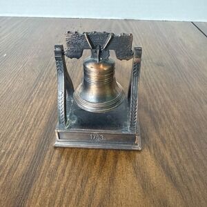 Vintage Metal Mini Liberty Bell Replica Pencil Sharpener Philadelphia Souvenir